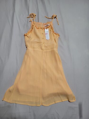 GB Girls Spaghetti Strap Mini Dress Sleeveless Ruffle Orange Size 10