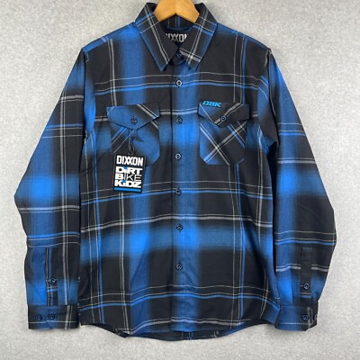 Dixxon Flannel Shirt Men Small Blue Plaid DBK Dirt Bike Kidz