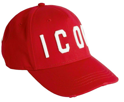 Dsquared2 Icon Baseball Cap Hat Baseball Cap Cult Hat Red White Bnwt