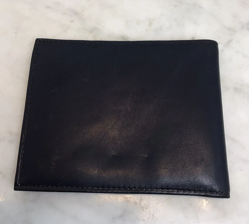 Винтажный мужской бумажник PIERRE CARDIN темно-синий мягкий на ощупь из воловьей кожи - Изображение 4 из 4