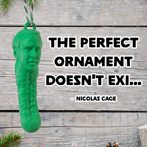 The Picolas Cage Christmas Ornament Funny Holiday Nicolas Cage Pickle