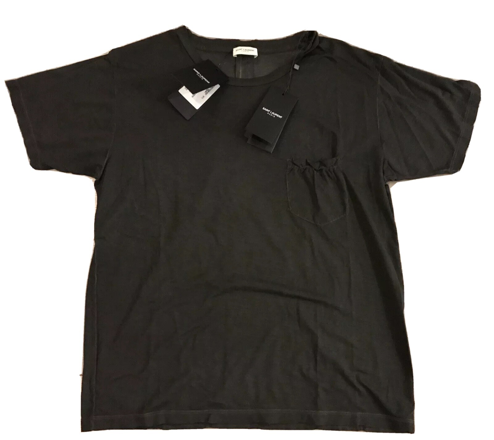 T shirt Saint Laurent in cotone grigio scuro 350$ taglia media Made in Italy