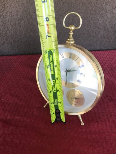 Vintage BULOVA Desk Weather Station WindUp Science Clock Hygrometer Temperature - Picture 5 of 5