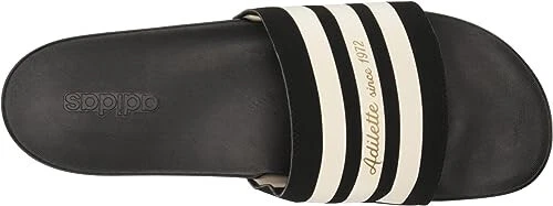 Sandali Adidas Adilette Comfort uomo nero bianco oro con lettere slide taglia 18 nuovi