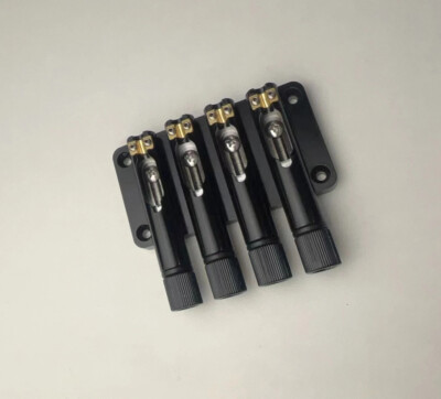 4 String Headless Bass Brass Bridge, Black, for Bass Guitar