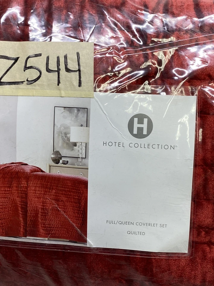 Juego de 3 cobertores y fundas de terciopelo rojo Hotel Collection rojo Foto 3 de 4