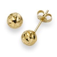 6Mm Kugel Ohrstecker Stecker Ohrschmuck 585 Gold Gelbgold Diamantiert Damen