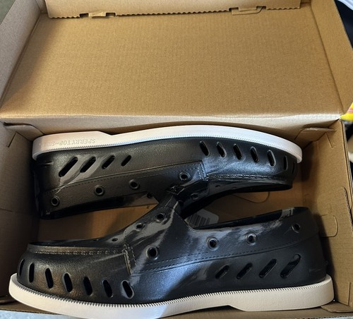 ZAPATOS DE HOMBRE SPERRY AUTÉNTICOS ORIGINALES FLOTADORES COLOR NEGRO/GRIS TALLA 11 M NUEVOS EN CAJA - Imagen 5 de 6