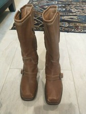 Pollini Italian Tall Riding Boots, Cognac, Size 37