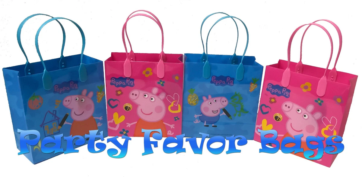 24 pcs Peppa Pig Cartoon Party Favor Bags Candy Treat Birthday Loot Gift Sack
