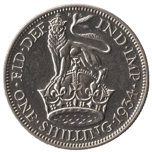 Photo of a 1934 George V Shilling from an eBay listing that sold on Jul 13, 2026