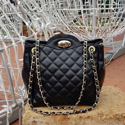 Borsa Rigida in Pelle Trapuntata e Catena Scorrevole - Bullo Shop online