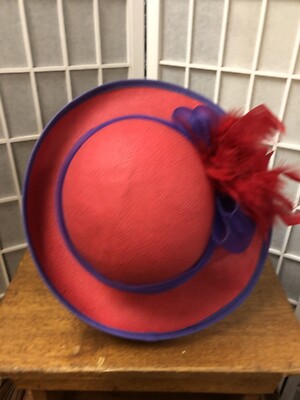 Kathy Jeanne, Hat, Red, Purple bow, one size.: Kathy Jeanne Hat | eBay main image 3