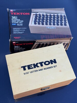 Tekton 36 Piece Number and Letter Stamp Set 5/32 - Metal, Wood, Plastic, Leather