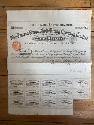 THE EASTERN OREGON GOLD MINING CY LTD (USA) 1890 (H5)