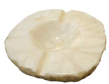 Posacenere Akro Agata vintage anni 50 pietra naturale bianca 6,5' metà secolo