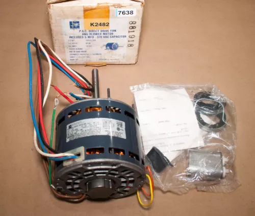 Emerson K2482 PSC Direct Drive Fan & Blower Motor 1/3 HP 1075 RPM 3 Spd 115V