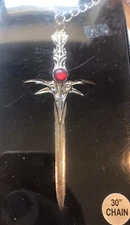 Gothic Cross with Red Stone 30" Chain JPI Costume Accessory