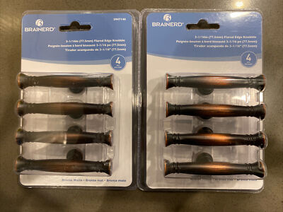 2 Sets of 4 Brainerd 3-1/16'' Flared Edge Knobble Bronze Matte P43934W-BZM-U1