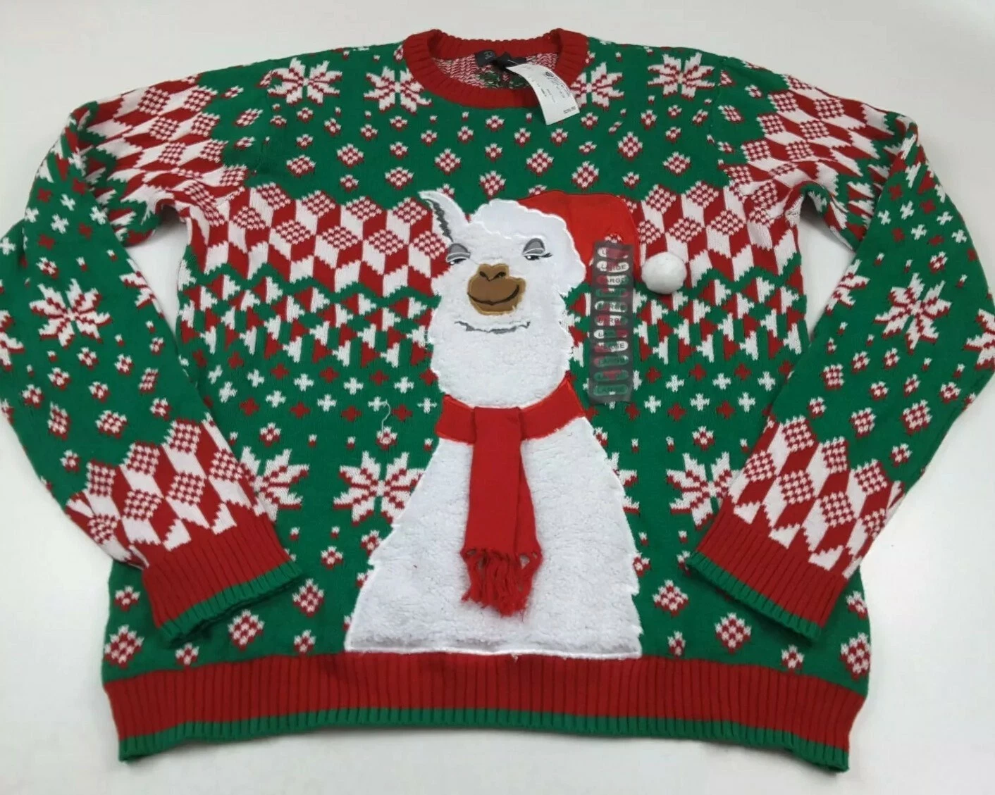 33 Degrees Smug Llama Ugly Christmas Sweater Size L