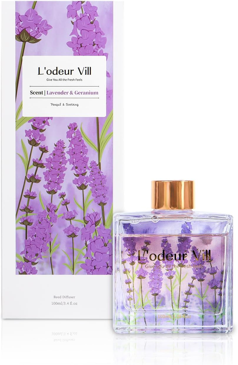 Lavender Geranium Reed Diffuser Set - 100ML with 6 Sticks-image