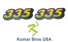 Kumar Bros USA Lower Hood Set of 2 Decals Replaces M134882 Fits John Deere 335