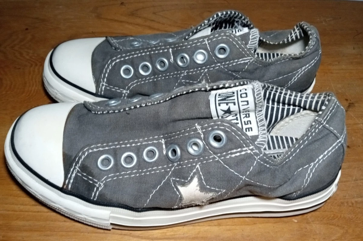 Converse One Star Women s Shoes Sneakers Size 5.5 U.S Gray White No Laces