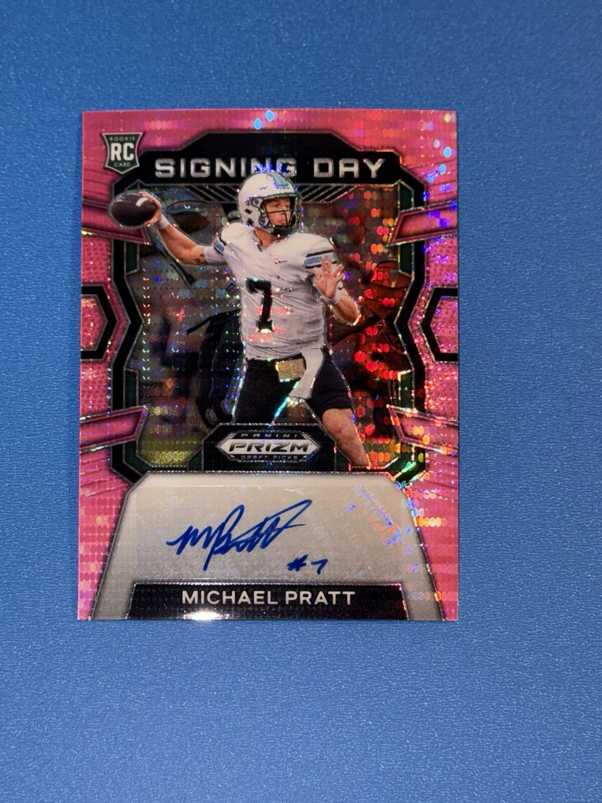 2024 Prizm Draft Picks Neon Pink Pulsar Auto Michael Pratt Auto RC #d /15