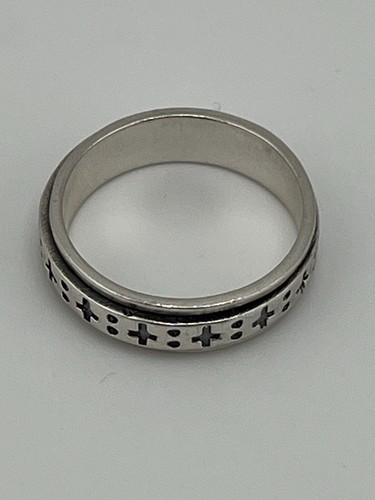 spinning sterling silver rings size 9 Cross Band - Picture 7 of 10