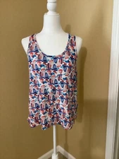 Kenar Sailboat red, white & blue Tank Top Size small