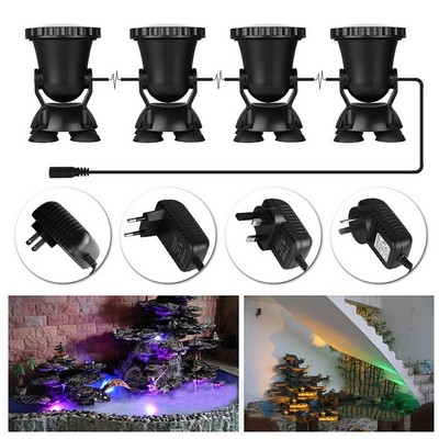 4 Heads Aquarium Lamp Round Fish Tank Led Spotlight Light