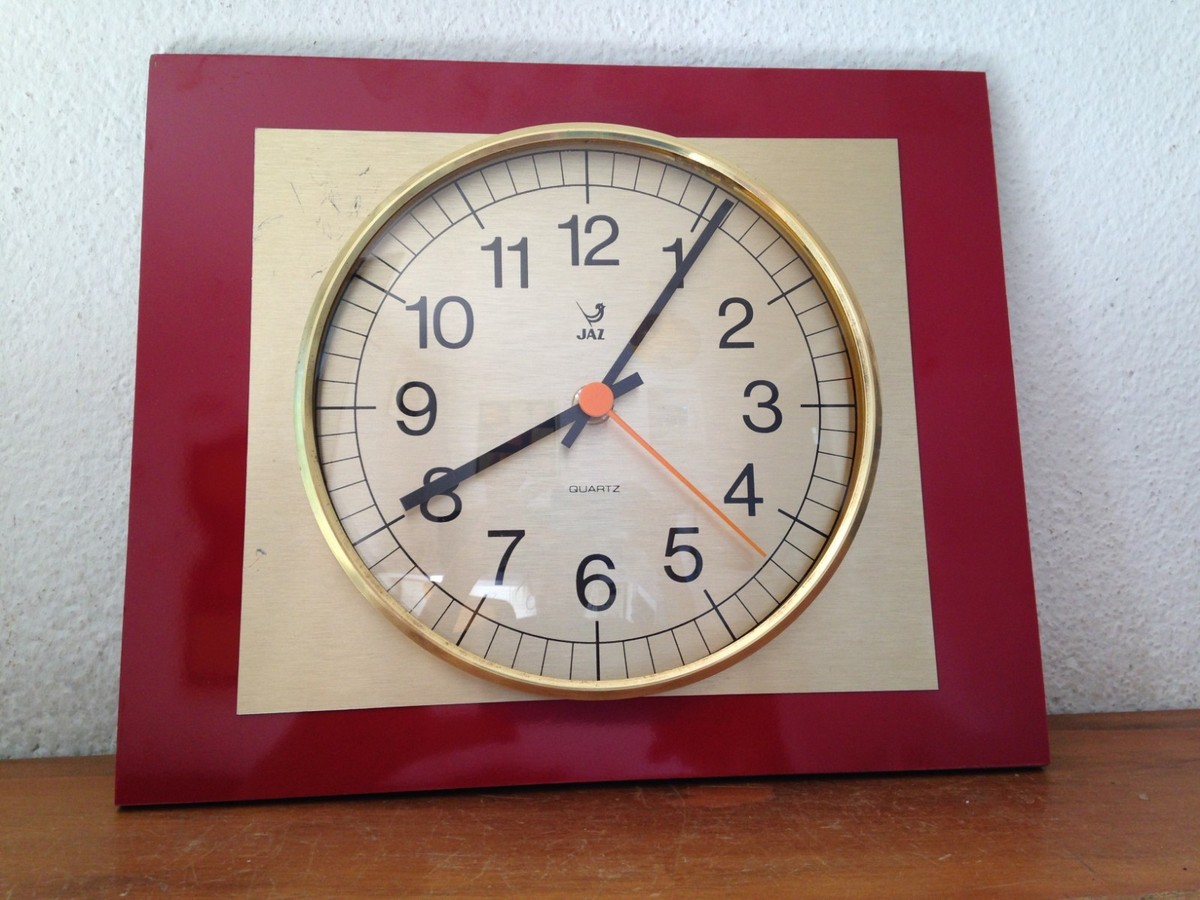 Belle Horloge Pendule JAZZ Vintage Des Années 60's Formica Oct16d