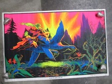 Come fly with me 1970's black light poster vintage psychedelic C2352