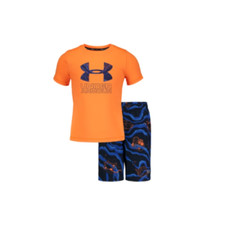 New Little Boys' Under Armour UPF 50  T-Shirt  Swim Trunks Set Size 4 MSRP: 44
