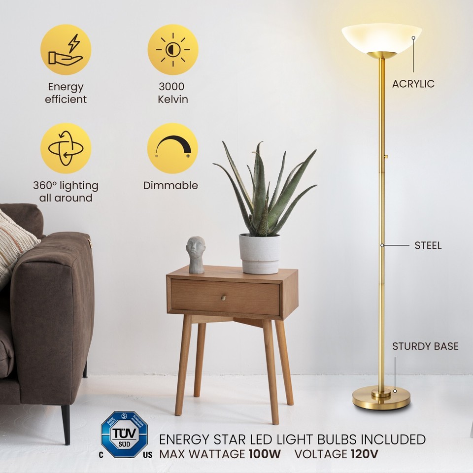 THE WORLDS BRIGHTEST FLOOR LAMP, 8000 Lumens!! solid, modern LED, Black ...