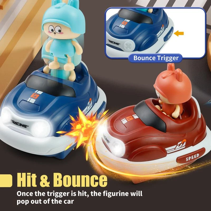 2-Pack Remote Control Bumper Car Toy for Kids Competitive RC Jumping Car Toy Set - Image 3 of 4