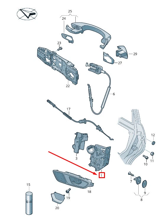 Serrure Porte arg Volkswagen Golf VII 5k4839015af 169194