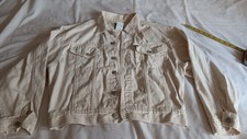 Womens Vintage Ivory Jean Jacket E.d.c. Esprit De Corps Sz Small Light Stains Gd