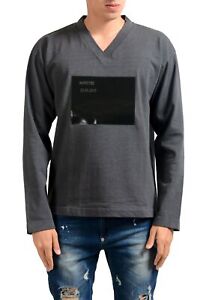 Jil Sander Mens Gray V-Neck Long Sleeve Sweatshirt US M IT 50 