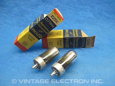 NOS PAIR 35Z3 Vacuum Tubes - PHILCO - USA - 1950's (TESTED!!)