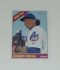 JENRRY MEJIA SIGNED AUTO'D 2015 TOPPS HERITAGE CARD #9 NEW YORK METS DR RARE