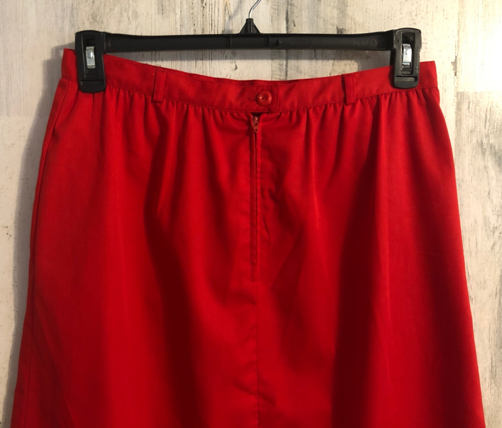 vtg John Meyer A-Line Skirt Sz 16 Red Modest Minimalist Below Knee 70s 80s