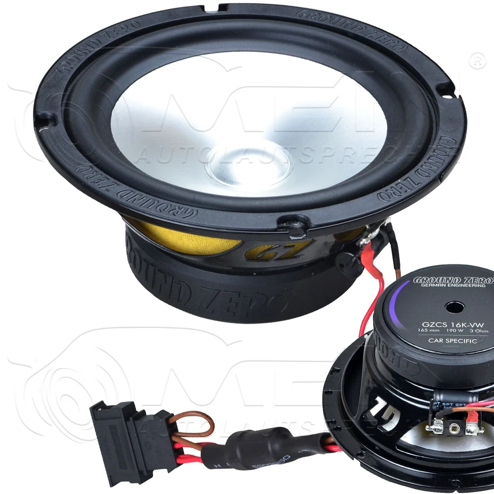 GROUND ZERO LAUTSPRECHER für VW GOLF IV / 4 1996-2006 Front Tür Vorn 190W #BQDO - Bild 3 von 4