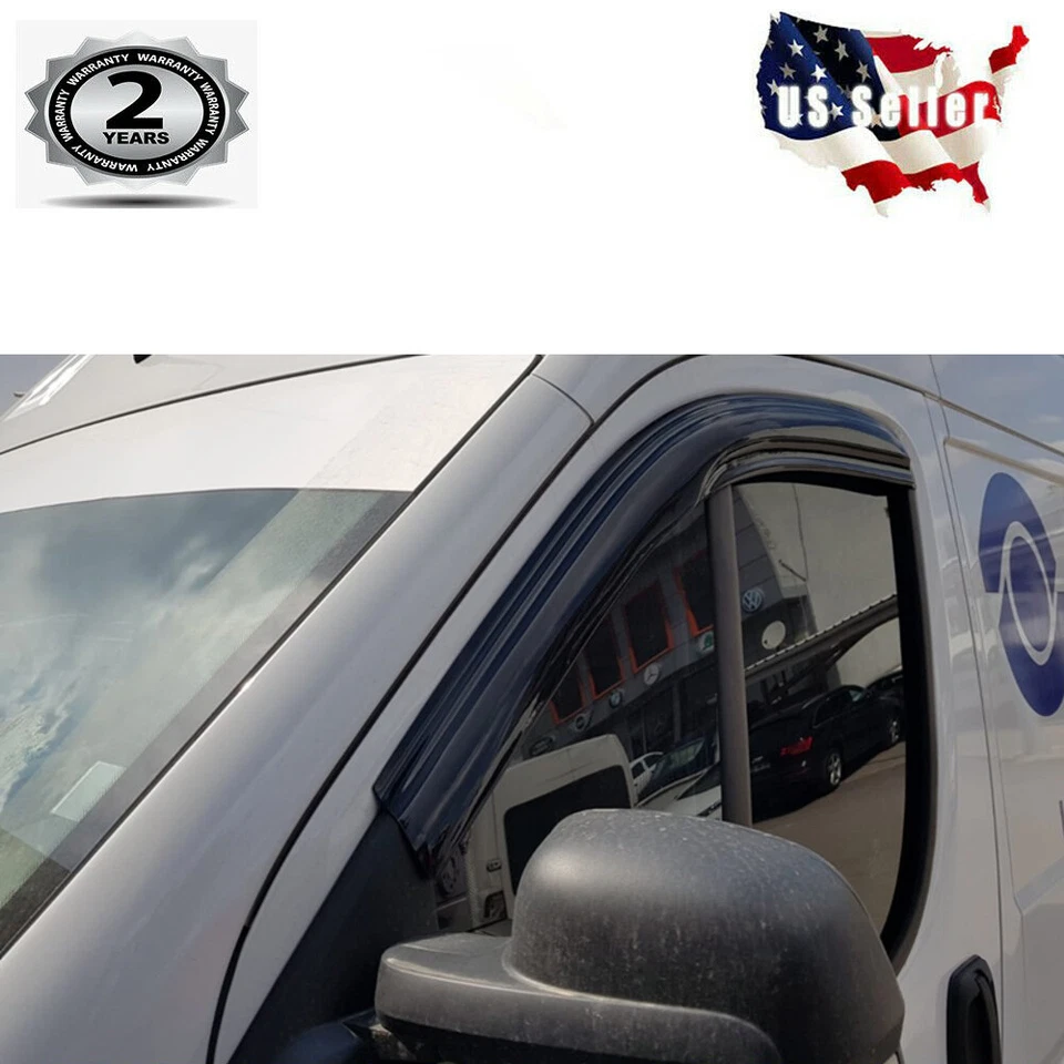 Fits RAM Promaster 2014 2025 Window Visor Vent Sun Shade Rain Guard 2pcs NEW Foto 2 de 4