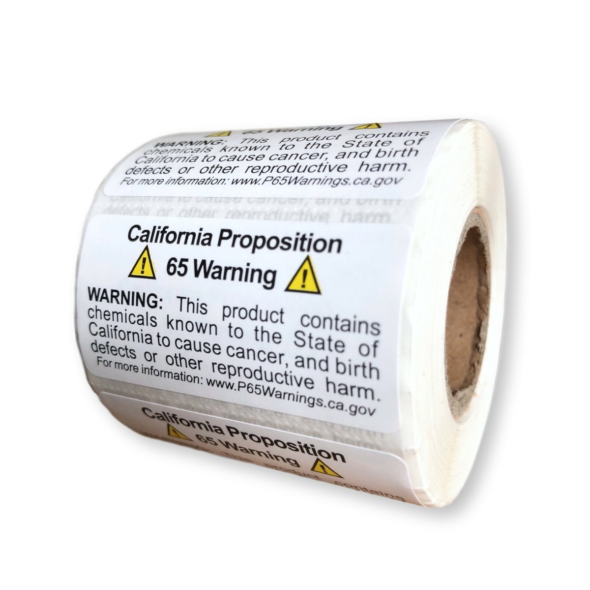 Prop 65 California Warning Labels 500 Count Roll | 1 by 2 Inch 