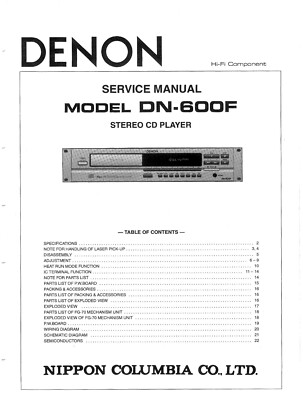 Service Manual-Anleitung für Denon DN-600 F 