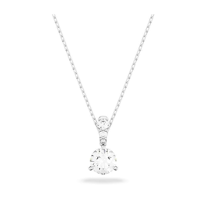 SWAROVSKI|JEWERLY (Solitaire Pendant Necklace (5472635) Swarovski Solitaire White Rhodium Plated Necklace 5472635
