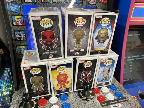 Marvel Funko Pop 7 Lot: Spider-Man x2 + Thanos x2 + MODOK + Stan Lee + Carnage - Picture 18 of 18