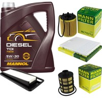 Mann Inspektionspaket 5L Mannol Diesel TDI 5W-30 FüR Opel Agila (A) 1.3 Cdti