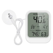 Refrigerator Thermometer with Probe Digital Hygrometer Temperature Humidity Moni